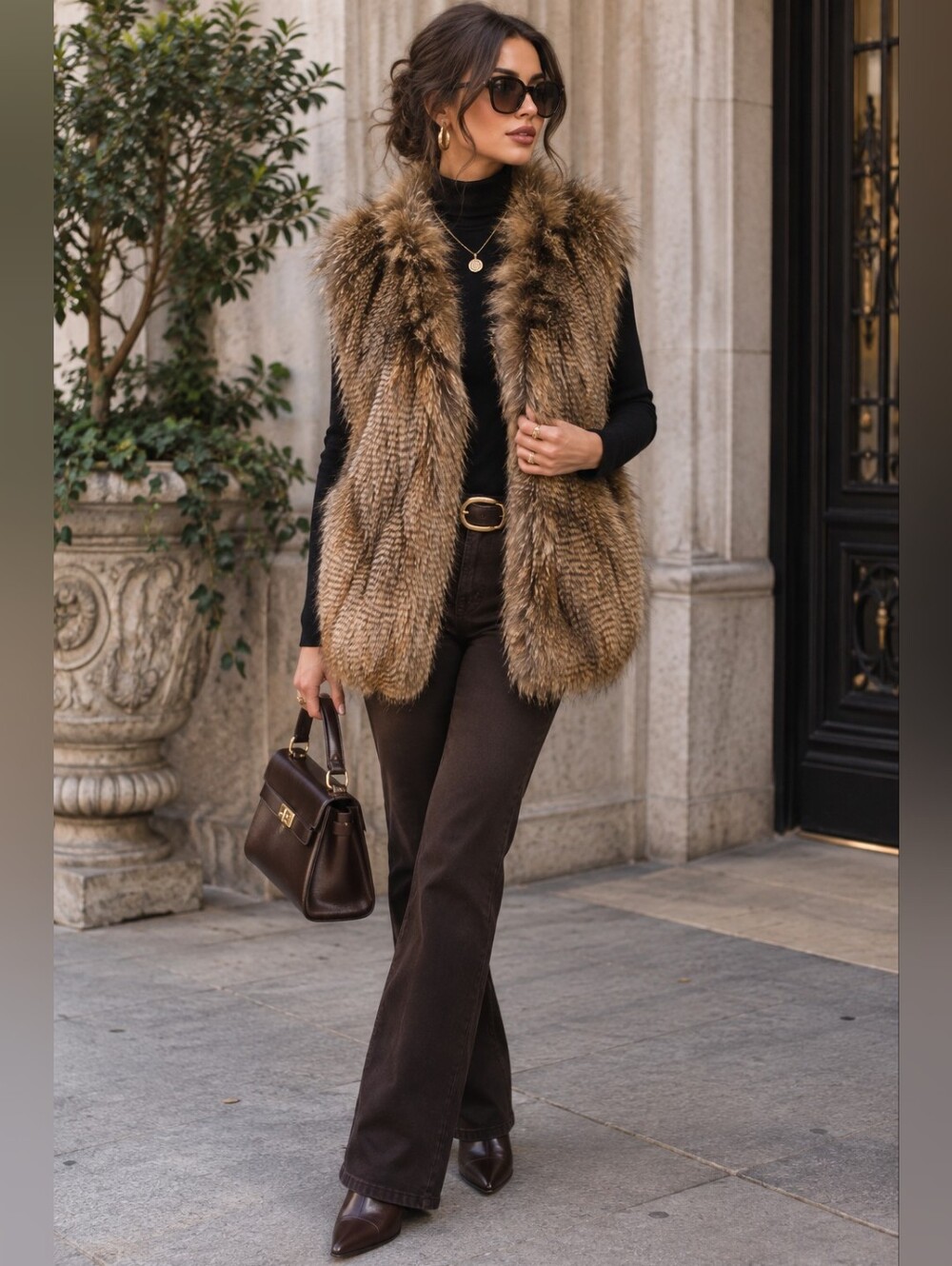 Show Me Your Mumu Faux Fur Vest M